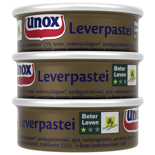 Foto van Unox Leverpastei 3 pack op witte achtergrond