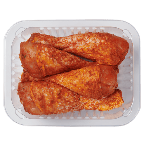 Foto van DekaVers Scharrel kipdrumsticks gekruid 4 stuks op witte achtergrond