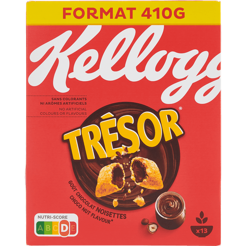 Foto van Kelloggs Tresor choco + nuts op witte achtergrond