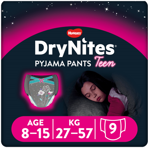 Foto van Huggies Luierbroekje DryNites girl 8-15 jaar op witte achtergrond