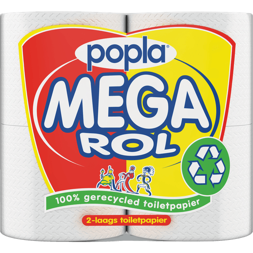 Foto van Popla Toiletpapier 2-laags op witte achtergrond