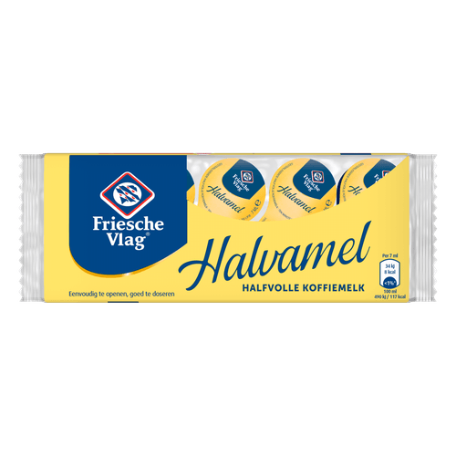 Foto van Friesche Vlag Halvamel op witte achtergrond