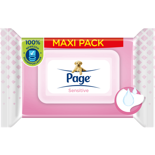 Foto van Page Vochtig toiletpapier sensitive op witte achtergrond