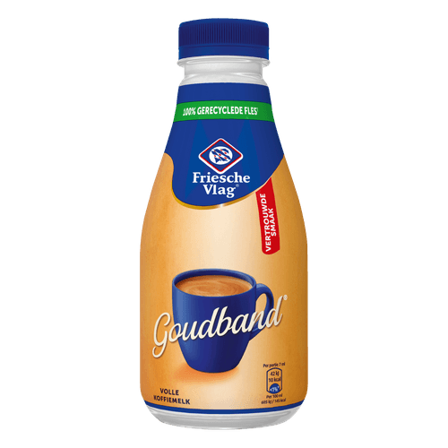 Foto van Friesche Vlag Koffiemelk goudband op witte achtergrond