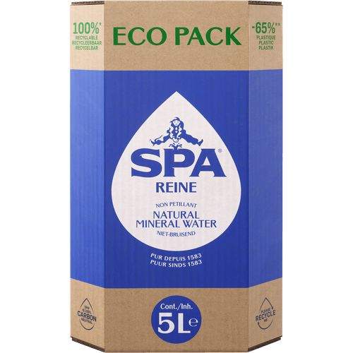 Foto van Spa Reine mineraalwater koolzuurvrij op witte achtergrond