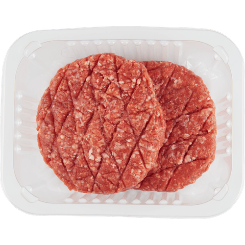 Foto van DekaVers Slagers runderhamburger 2 stuks op witte achtergrond