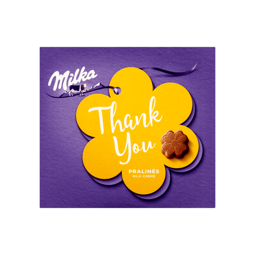 Foto van Milka Bonbons alpenmelk cremevulling op witte achtergrond