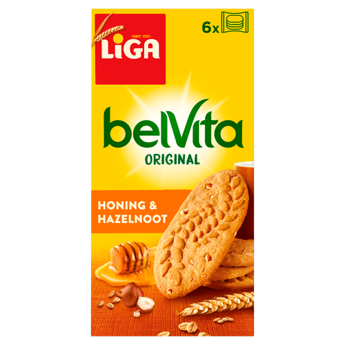 Foto van Liga Belvita honing & hazelnoot 6 x 4 stuks op witte achtergrond