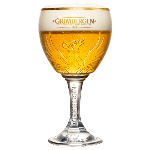 Foto van Grimbergen Blond op witte achtergrond