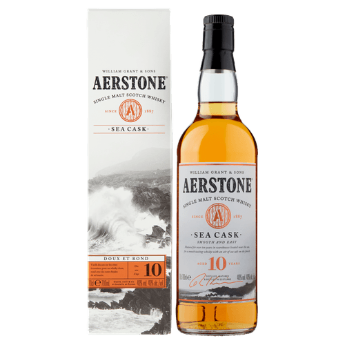 Foto van Aerstone Whisky single malt sea cask 10y op witte achtergrond