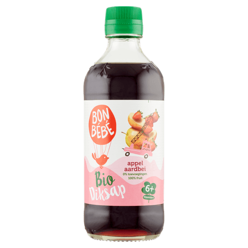 Foto van Bonbébé Diksap 6+ maanden appel-aardbei op witte achtergrond
