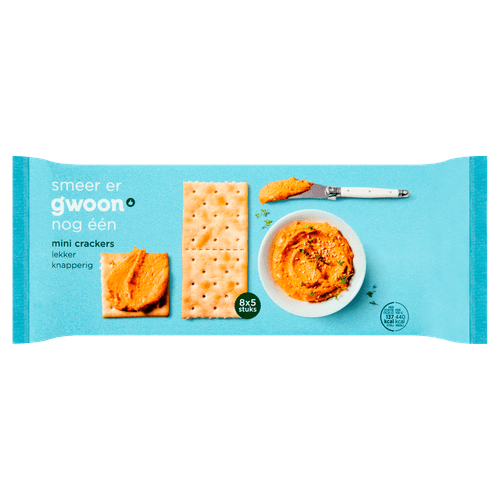 Foto van G'woon Mini crackers op witte achtergrond