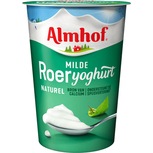 Foto van Almhof Milde roeryoghurt op witte achtergrond