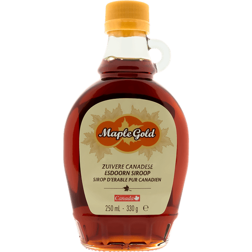 Foto van Ahornsiroop op witte achtergrond