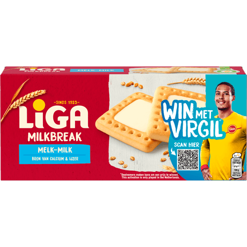 Foto van Liga Milkbreak melk 6 x 2 stuks op witte achtergrond