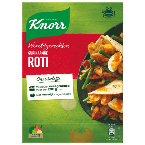 Foto van Knorr Wereldgerecht surinaamse roti op witte achtergrond