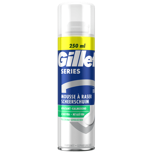 Foto van Gillette Scheerschuim series gevoelige huid op witte achtergrond