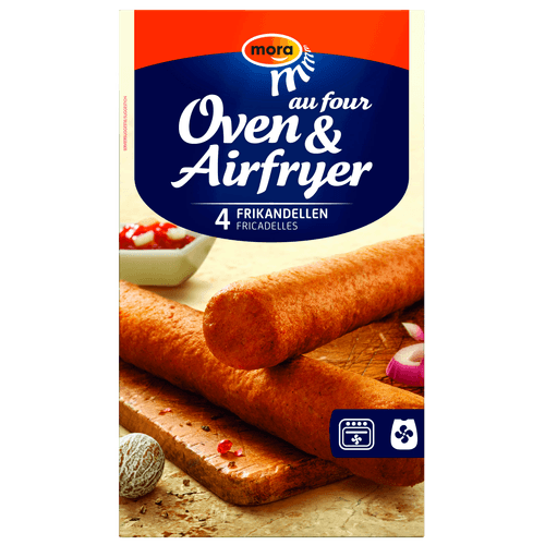 Foto van Mora Oven & Airfryer frikandel 4 stuks op witte achtergrond