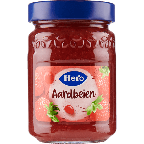Foto van Hero Vruchtenspread aardbeien op witte achtergrond