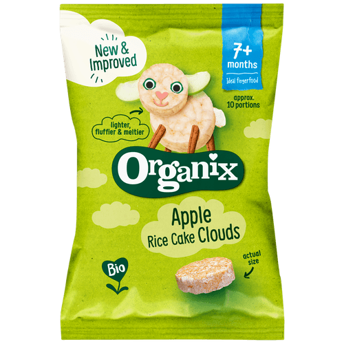 Foto van Organix Rijstwafelwolkjes appel op witte achtergrond