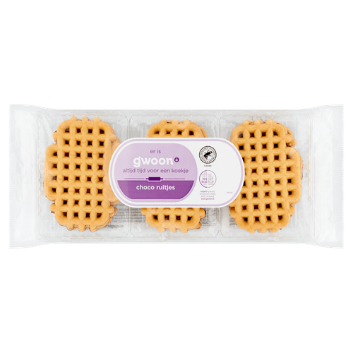 Foto van G'woon Chocolade ruiten op witte achtergrond