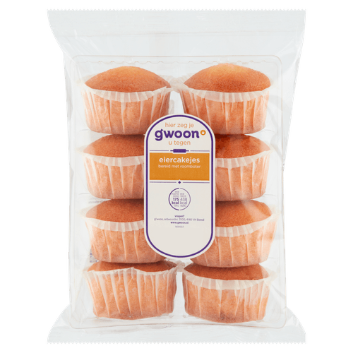 Foto van G'woon Eiercakejes roomboter op witte achtergrond