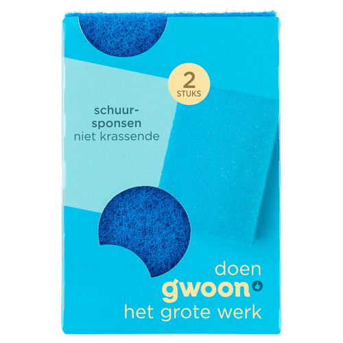 Foto van G'woon Schuursponsen anti kras op witte achtergrond