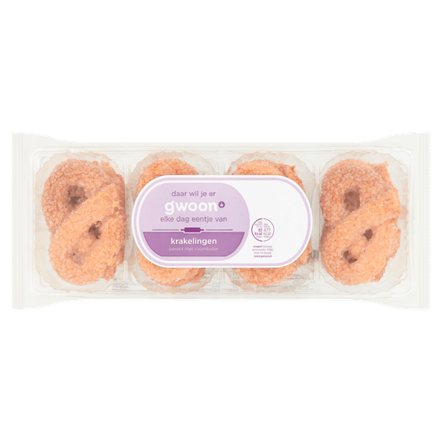 Foto van G'woon Krakelingen gesuikerd roomboter op witte achtergrond