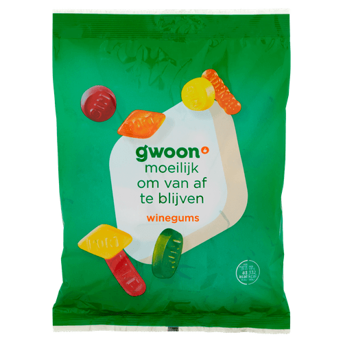 Foto van G'woon Winegums op witte achtergrond