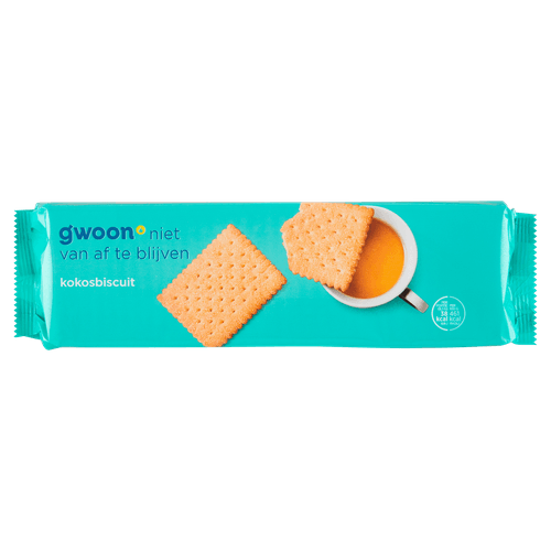 Foto van G'woon Kokosbiscuit op witte achtergrond
