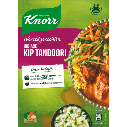 Foto van Knorr Wereldgerecht indiase kip tandoori op witte achtergrond