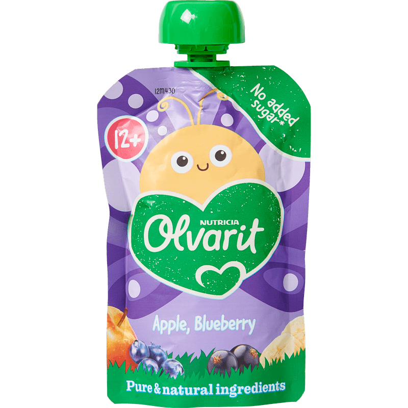 Olvarit Knijpfruit apple, blueberry 12m+