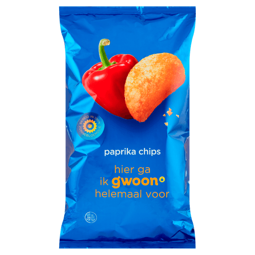 Foto van G'woon Chips paprika op witte achtergrond