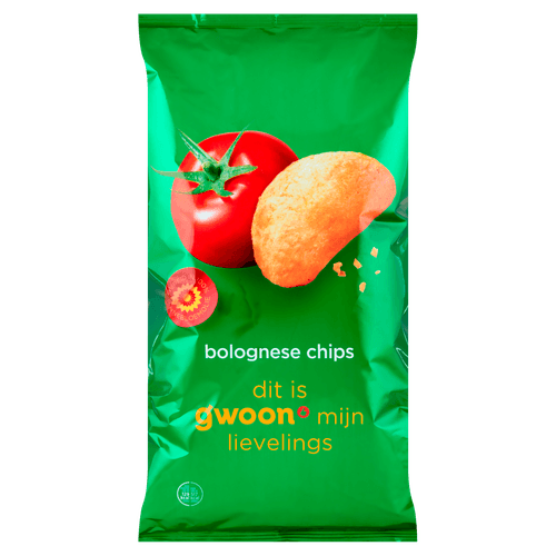 Foto van G'woon Chips bolognese op witte achtergrond
