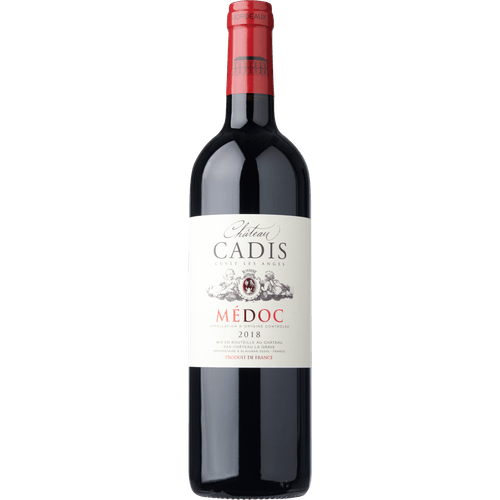 Foto van Château Cadis Cuvee les Anges Médoc aoc 2017 op witte achtergrond