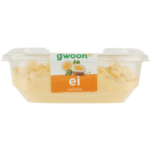 Foto van G'woon Salade vrjie uitloopei op witte achtergrond