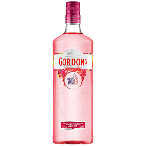 Foto van Gordon's Gin premium pink op witte achtergrond