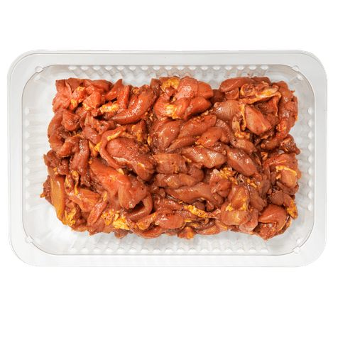 Foto van DekaVers Scharrel kipdijshoarma op witte achtergrond