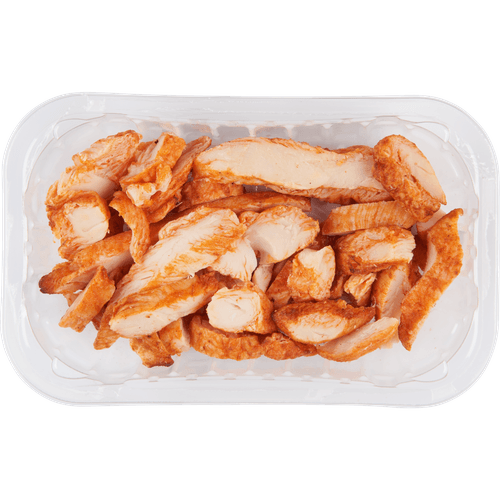 Foto van DekaVers Scharrel kipreepjes gegaard gekruid op witte achtergrond