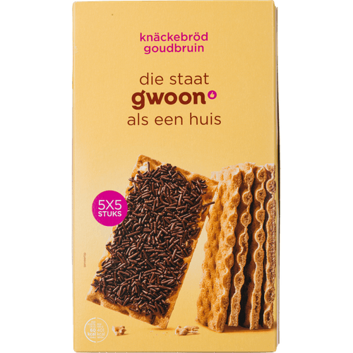 Foto van G'woon Knackebrod goudbruin op witte achtergrond