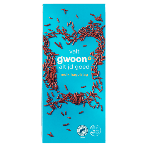 Foto van G'woon Hagelslag melk op witte achtergrond