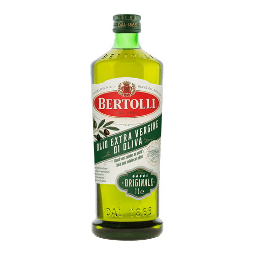 Foto van Bertolli Olijfolie extra vergine originale op witte achtergrond
