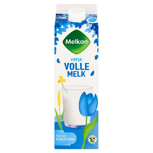 Foto van Melkan Volle melk op witte achtergrond