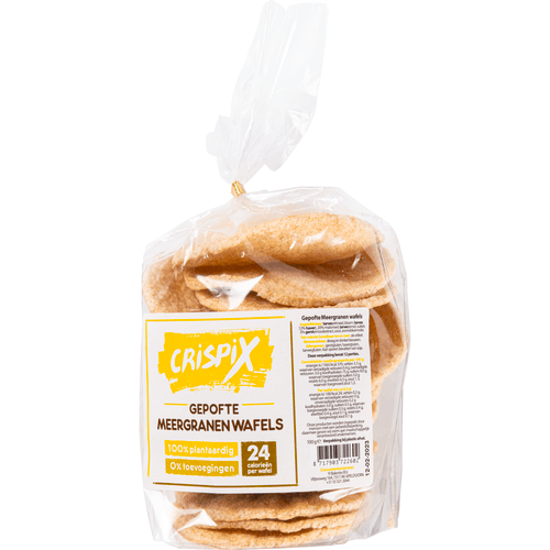 Foto van Crispix Gepofte meergranenwafel op witte achtergrond