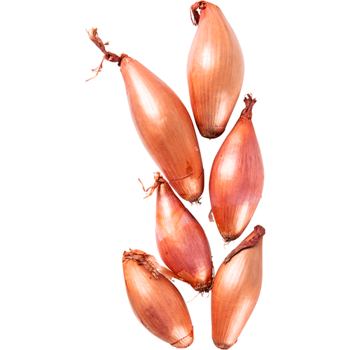 Foto van Banaansjalotten op witte achtergrond