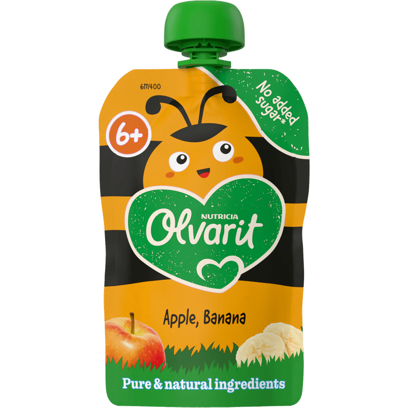 Olvarit Knijpfruit apple, banana 6m+