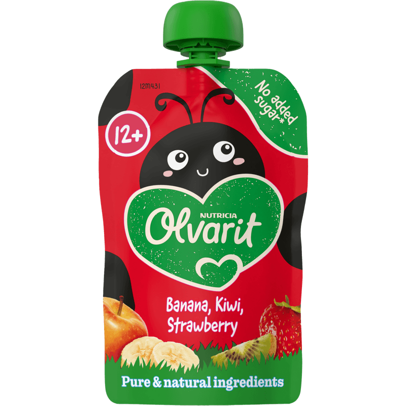 Olvarit Knijpfruit banana, kiwi, strawberry 12m+