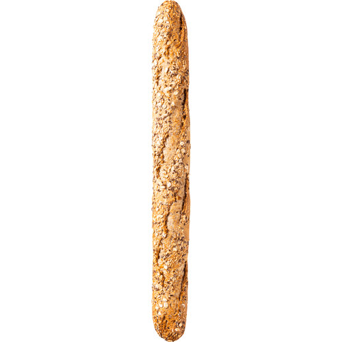 Foto van Stokbrood meerzaden op witte achtergrond