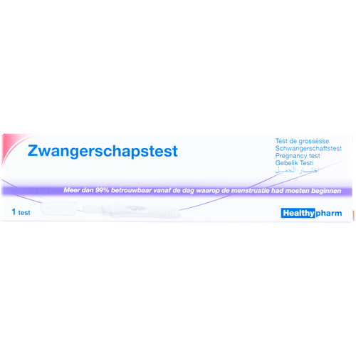 Foto van Healthypharm Zwangerschaptest op witte achtergrond