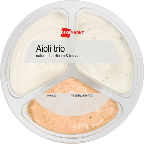 Foto van DekaMarkt Trio aioli op witte achtergrond